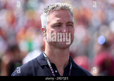 Mogyorod, Ungarn. 23. Juli 2023. Ehemaliger Fahrer Ralf Schumacher während der Fahrerparade vor dem Großen Preis von Ungarn F1 . Kredit: Marco Canoniero/Alamy Live News Stockfoto