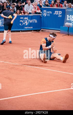 Bstad, Schweden. 23. Juli 2023. Båstad, Schweden. , . 2023 Nordea Open Finale. Andrey Rublev steht einem Casper Ruud gegenüber. Andrey Rublev gewann zum fünften Mal gegen Casper Ruud. Kredit: Daniel Bengtsson/Alamy Live News Kredit: Daniel Bengtsson/Alamy Live News Stockfoto