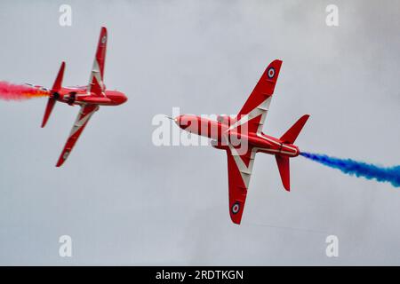 Die roten RAF-Pfeile werden auf der Royal International Air Tattoo 2023 angezeigt. Stockfoto
