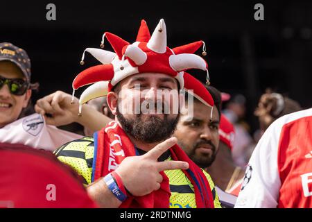 East Rutherford, Usa. 22. Juli 2023. Fans des Arsenal FC und von Manchester United besuchen ein freundliches Spiel im MetLife Stadium in East Rutherford, NJ United Won 2 - 0 (Foto von Lev Radin/Pacific Press) Kredit: Pacific Press Media Production Corp./Alamy Live News Stockfoto