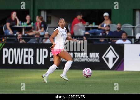 21. Juli 2023; Portland, Oregon, USA; San Diego Wave im Portland Thorns FC bei einem NWSL-Spiel im Providence Park. (Foto: Al Sermeno/KLC fotos) Stockfoto