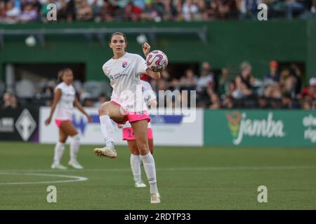 21. Juli 2023; Portland, Oregon, USA; San Diego Wave im Portland Thorns FC bei einem NWSL-Spiel im Providence Park. (Foto: Al Sermeno/KLC fotos) Stockfoto