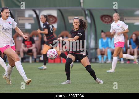 21. Juli 2023; Portland, Oregon, USA; San Diego Wave im Portland Thorns FC bei einem NWSL-Spiel im Providence Park. (Foto: Al Sermeno/KLC fotos) Stockfoto