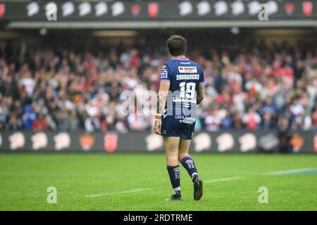 Leeds, Großbritannien. 23. Juli 2023. Joe Shorrocks von Wigan Warriors ist weggeschickt worden. Halbfinale des Challenge Cup, Hull Kingston Rover gegen Wigan Warriors im Headingley Stadium, Leeds, UK Kredit: Dean Williams/Alamy Live News Stockfoto