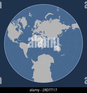 Somalische tektonische Platte auf der Volumenkonturkarte in der Lagrange-Schrägprojektion, die meridional und latitudinal zentriert ist. Stockfoto