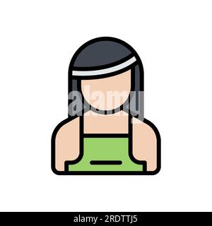 Gefülltes Symbol für Hausfrauenlinie isoliert auf weiß Stock Vektor