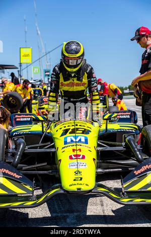 22. Juni 2019, Elkhart Lake, Wisconsin, USA: SEBASTIEN BOURDAIS (18) aus Frankreich bereitet sich auf die Qualifikation für den Großen Preis der REV Group bei Road America in vor Stockfoto