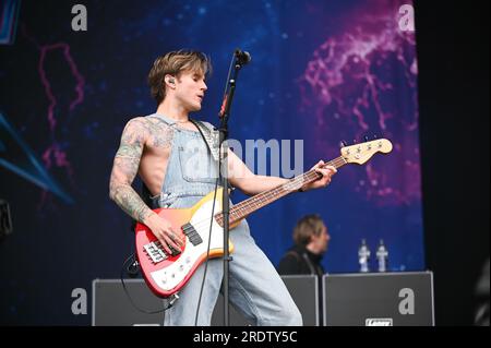 22. Juli 2023, Sheffield, South Yorkshire, U.K: McFly,Performing at Tramlines Festival,Sheffield , UK , 22.07.2023 (Credit Image: © Robin Burns/ZUMA Press Wire) NUR REDAKTIONELLE VERWENDUNG! Nicht für den kommerziellen GEBRAUCH! Stockfoto