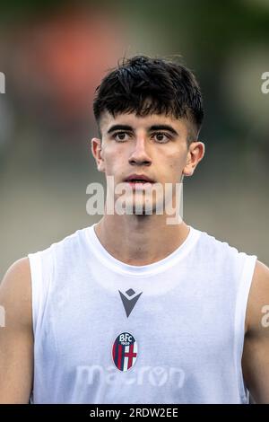 Tommaso Corazza (Bologna) während des italienischen Spiels „Serie A“ zwischen Bologna 2-2 Palermo im Quercia Stadium am 22. Juli 2023 in Rovereto, Italien. Kredit: Maurizio Borsari/AFLO/Alamy Live News Stockfoto