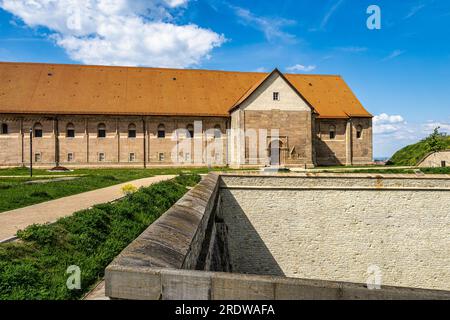 Die berühmte Zitadelle Petersberg in Erfurt, Thüringen. In der Nähe von Kuppel, Petrini Street und Peterstor Stockfoto