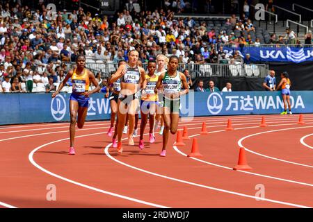 HAYLOM, Birke ETH führt am 23. Juli 2023 bei der Diamond League Athletics im London Stadium im Queen Elizabeth Olympic Park, London, England, das 5.000-Meter-Wettrennen der Frauen an. Foto von Phil Hutchinson. Nur redaktionelle Verwendung, Lizenz für kommerzielle Verwendung erforderlich. Keine Verwendung bei Wetten, Spielen oder Veröffentlichungen von Clubs/Ligen/Spielern. Kredit: UK Sports Pics Ltd/Alamy Live News Stockfoto