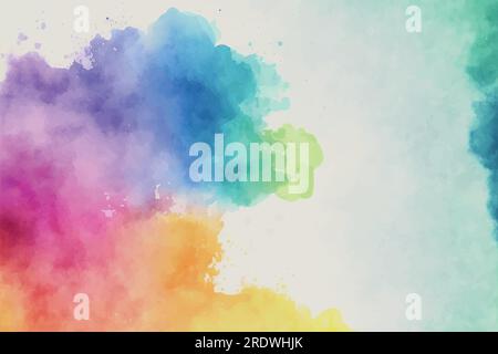 Abstrakter Regenbogenfarbener, wasserfarbener Hintergrund. Stock Vektor