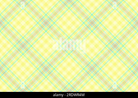 Vektormuster mit Textilhintergrund und Schottenkaromuster, nahtlos in zitronenfarbenen Chiffon- und Gelbtönen. Stock Vektor