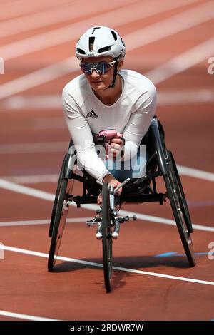 Hannah COCKROFT nach dem Rollstuhlrennen 800m in der Wanda Diamond League im London Stadium Stockfoto