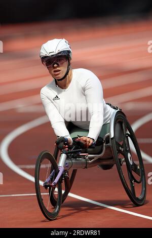 Hannah COCKROFT nach dem Rollstuhlrennen 800m in der Wanda Diamond League im London Stadium Stockfoto