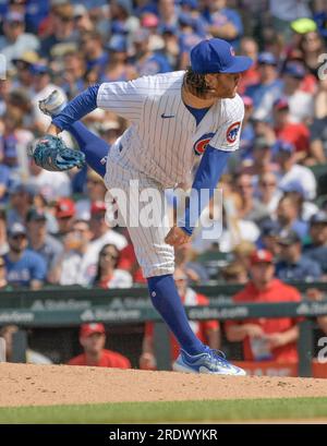 Chicago, Usa. 23. Juli 2023. Anthony Kay (46) wirft gegen die St. Louis Cardinals während des siebten Inning in Wrigley Field in Chicago am Sonntag, den 23. Juli 2023. Foto von Mark Black/UPI Credit: UPI/Alamy Live News Stockfoto