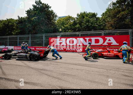 Toronto, ON, Kanada. 16. Juli 2023. SANTINO FERRUCCI (14) aus Woodbury, Connecticut, läuft während der Honda Indy Toronto in Toronto, ON, CAN durch die Straßen. (Kreditbild: © Walter G. Arce Sr./ZUMA Press Wire) NUR REDAKTIONELLE VERWENDUNG! Nicht für den kommerziellen GEBRAUCH! Stockfoto