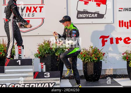 Newton, IA, USA. 22. Juli 2023. Der Iowa Speedway ist Austragungsort der INDYCAR NXT von Firestone Series für das Hy-Vee INDYCAR Race Weekend in Newton, IA, USA. (Kreditbild: © Walter G. Arce Sr./ZUMA Press Wire) NUR REDAKTIONELLE VERWENDUNG! Nicht für den kommerziellen GEBRAUCH! Stockfoto