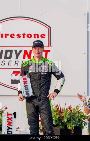 Newton, IA, USA. 22. Juli 2023. Der Iowa Speedway ist Austragungsort der INDYCAR NXT von Firestone Series für das Hy-Vee INDYCAR Race Weekend in Newton, IA, USA. (Kreditbild: © Walter G. Arce Sr./ZUMA Press Wire) NUR REDAKTIONELLE VERWENDUNG! Nicht für den kommerziellen GEBRAUCH! Stockfoto