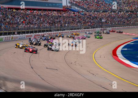 Newton, IA, USA. 23. Juli 2023. Der Iowa Speedway ist Austragungsort der INDYCAR-Serie für das Hy-Vee INDYCAR Race Weekend in Newton, IA, USA. (Kreditbild: © Walter G. Arce Sr./ZUMA Press Wire) NUR REDAKTIONELLE VERWENDUNG! Nicht für den kommerziellen GEBRAUCH! Kredit: ZUMA Press, Inc./Alamy Live News Stockfoto