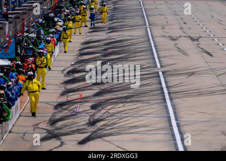 Newton, IA, USA. 23. Juli 2023. Der Iowa Speedway ist Austragungsort der INDYCAR-Serie für das Hy-Vee INDYCAR Race Weekend in Newton, IA, USA. (Kreditbild: © Walter G. Arce Sr./ZUMA Press Wire) NUR REDAKTIONELLE VERWENDUNG! Nicht für den kommerziellen GEBRAUCH! Kredit: ZUMA Press, Inc./Alamy Live News Stockfoto