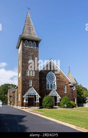 19th Century Market Street Methodist Church im Onancock Historic District, Onancock, Virginia Stockfoto