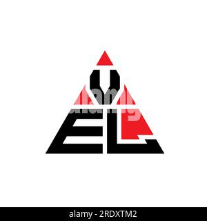 LOGO mit DREIECKSBUCHSTABEN UND STYLING in Dreiecksform. MONOGRAMM mit DREIECK-Logo. VEKTOR-Logo-Vorlage FÜR VEKTOR MIT ABGEFLACHTEN Dreiecken in roter Farbe. VVEL triangul Stock Vektor