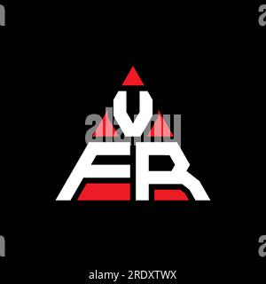 Logo mit VFR-Dreiecksbuchstaben und Dreiecksform. VFR-Dreieck-Logo-Monogramm. VFR-Dreieck-Vektor-Logo-Vorlage mit roter Farbe. VFR Triangul Stock Vektor