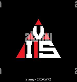 VIS-Logo mit dreieckigem Buchstaben in Dreiecksform. VIS-Dreieck-Logo-Monogramm. VIS-Dreieck-Vektor-Logo-Vorlage mit roter Farbe. VIS triangul Stock Vektor