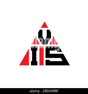 VIS-Logo mit dreieckigem Buchstaben in Dreiecksform. VIS-Dreieck-Logo-Monogramm. VIS-Dreieck-Vektor-Logo-Vorlage mit roter Farbe. VIS triangul Stock Vektor