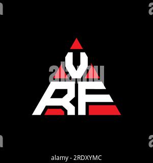 VRF-Logo mit Dreiecksbuchstaben und Dreiecksform. VRF-Dreieck-Logo-Monogramm. VRF-Dreieck-Vektor-Logo-Vorlage mit roter Farbe. VRF Triangul Stock Vektor