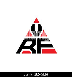 VRF-Logo mit Dreiecksbuchstaben und Dreiecksform. VRF-Dreieck-Logo-Monogramm. VRF-Dreieck-Vektor-Logo-Vorlage mit roter Farbe. VRF Triangul Stock Vektor