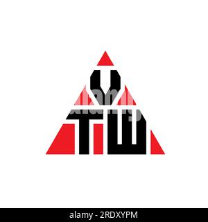 VTW-Logo mit Dreiecksbuchstaben und Dreiecksform. VTW-Dreieck-Logo-Monogramm. VTW-Dreieck-Vektor-Logo-Vorlage mit roter Farbe. VTW Triangul Stock Vektor