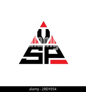 VSP-Logo mit Dreiecksbuchstaben und Dreiecksform. Monogramm mit VSP-Dreieck-Logo. VSP-Dreieck-Vektor-Logo-Vorlage mit roter Farbe. VSP Triangul Stock Vektor