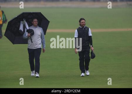 Tommy Fleetwood aus England am 4. Tag der British Open Golf Championship 2023 im Royal Liverpool Golf Club in Wirral, England, am 23. Juli 2023. Kredit: Koji Aoki/AFLO SPORT/Alamy Live News Stockfoto