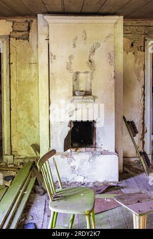 Das Innere eines alten Kropfes Stockfoto