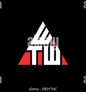 WTW-Logo mit Dreiecksbuchstaben und Dreiecksform. WTW-Dreieck-Logo-Monogramm. WTW-dreieckige Vektorvorlage mit roter Farbe. WTW Triangul Stock Vektor