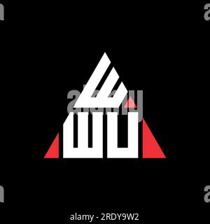 WWU-Logo mit Dreiecksbuchstaben in Dreiecksform. WWU Dreieck-Logo-Monogramm. WWU Dreieck-Vektor-Logo-Vorlage in roter Farbe. WWU Triangul Stock Vektor