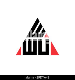 WWU-Logo mit Dreiecksbuchstaben in Dreiecksform. WWU Dreieck-Logo-Monogramm. WWU Dreieck-Vektor-Logo-Vorlage in roter Farbe. WWU Triangul Stock Vektor