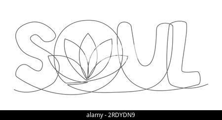 Soul eine Linie isoliert auf weißem Hintergrund Stock Vektor