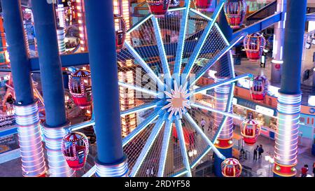 Genting Highlands, Pahang Malaysia, 24. Juli 23 - Selektive Fokussierung innerhalb der First World Plaza auf Genting Highlands. Es ist ein Einkaufszentrum, das Stockfoto