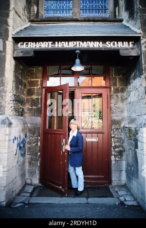 Monika Hauff und Klaus Dieter Henkler ist das Gesangsduo Hauff und Henkler. Hier auf einer Stadttour durch Wernigerode, Deutschland um 2000. Stockfoto