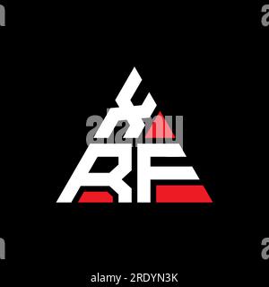 RFA-Logo mit Dreiecksbuchstaben und Dreiecksform. XRF-Dreieck-Logo-Monogramm. Logovorlage für RFA-Dreieck-Vektor in roter Farbe. RFA-Triangul Stock Vektor
