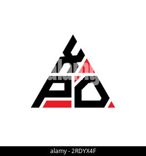 XPO-Logo mit dreieckigem Buchstaben in Dreiecksform. XPO-Dreieck-Logo-Monogramm. XPO-dreieckige Vektorvorlage mit roter Farbe. XPO triangul Stock Vektor