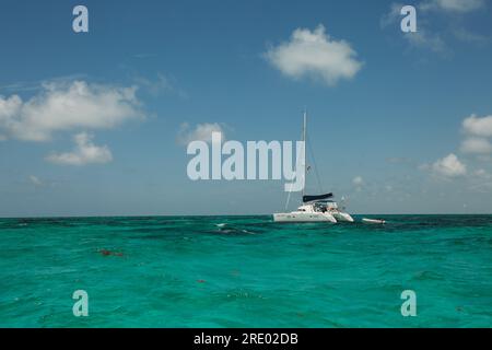 Katamaransegeln an einem sonnigen Tag auf den Florida Keys Stockfoto