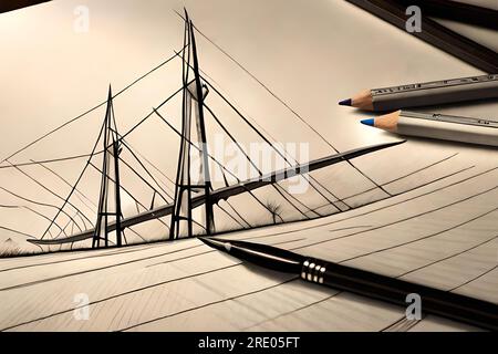 Bridge sketch design Stockfoto