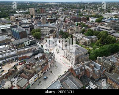 Chelmsford Cathedral, Essex UK Luftdrohnenblick Stockfoto