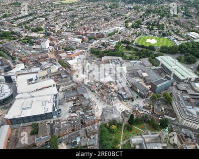 Chelmsford Stadtzentrum Essex UK, Draufsicht aus der Vogelperle Stockfoto