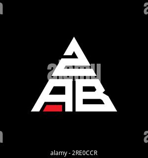 ZAB-Logo mit Dreiecksbuchstaben und Dreiecksform. ZAB-Dreieck-Logo-Monogramm. ZAB-Dreieck-Vektor-Logo-Vorlage mit roter Farbe. ZAB Triangul Stock Vektor