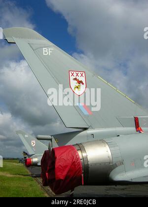 Neuer Eurofighter der Royal Air Force Typhoon T.1 ZJ808 der 29. (R) Staffel kurz nach Dienstantritt 2005. Typhoon Operational Conversion Unit (OCU) Stockfoto